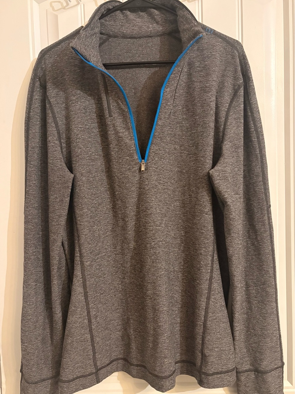 Lululemon Men's Grey Quarter-Zip Sweater - Medium